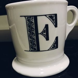 Anthropologie E Initial Monogram Mug Collectible